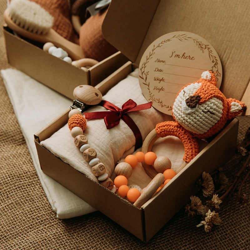 Kit Chá de Bebê - Manta Babador e Amigurumi