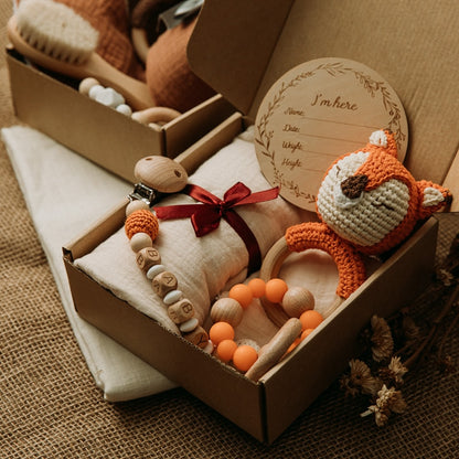 Kit Chá de Bebê - Manta Babador e Amigurumi